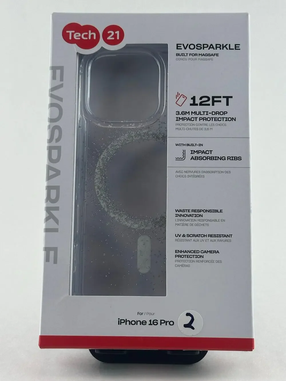 Tech21 EvoSparkle iPhone 16 Pro Clear Case NWT
